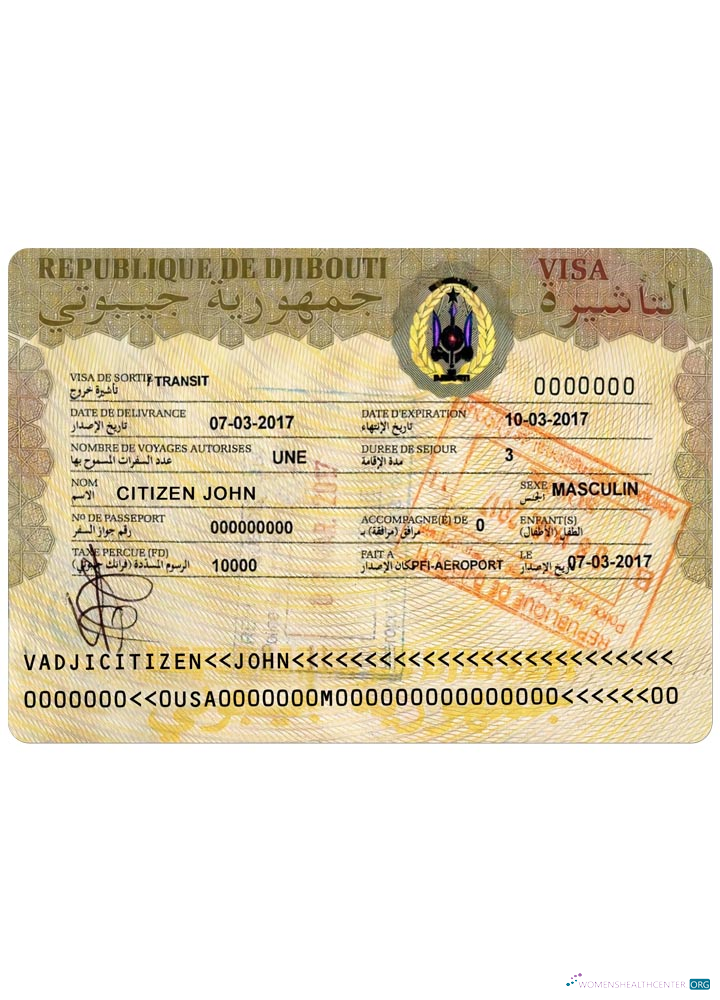 Download DJIBOUTI travel visa Photoshop template